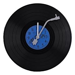 11 . 8 " Musical Black Vinyl Record Wall Clock Battery Operated Unique Large Clock Wall, Black and photo 11 . 8 " Musical Black Vinyl Record Wall Clock Battery Operated Unique Large Clock Wall, Black and