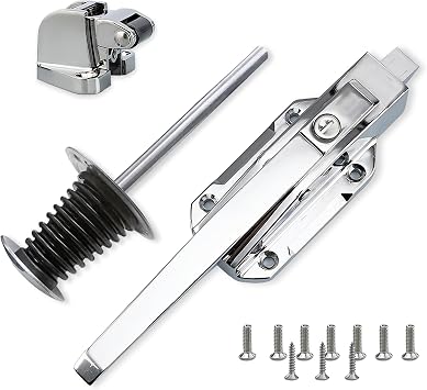 Walk in Cooler Door Closer Freezer latches Commercial Handle,Push to Open Door Latch Solid Metal Interior Release Handle Offset -1/8 in to 1/4 in Flush Base Height 1.8inch