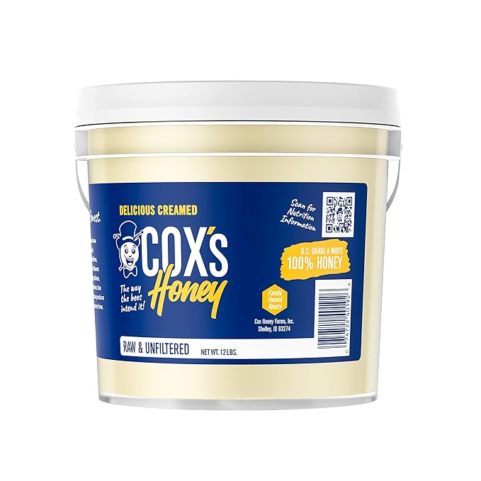 Cox's Honey - Miel Cremosa Batida Cruda Sin Filtrar 100% Pura de Trébol (12 lbs) miniatura 3