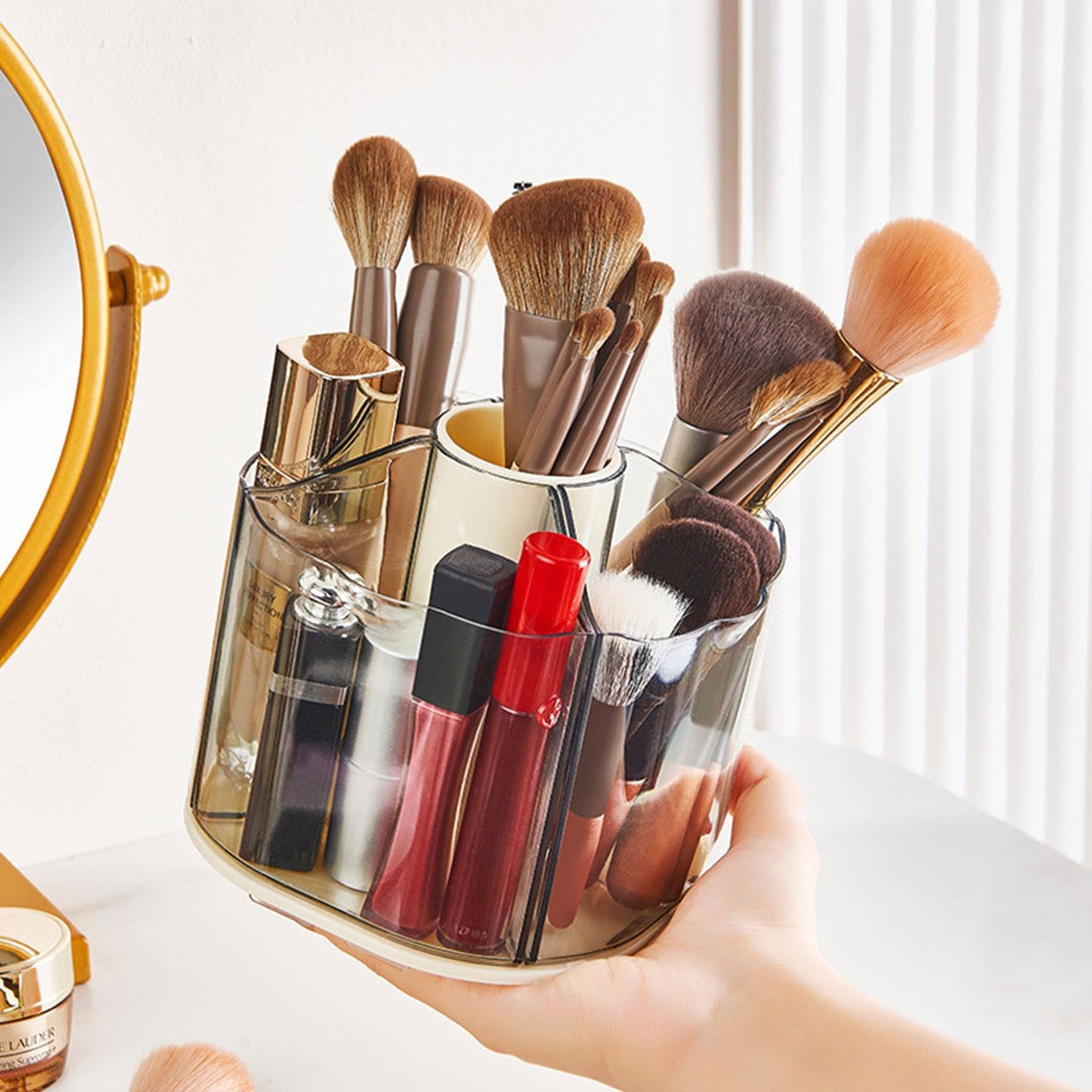 Porta cosmetici, girevole a 360 gradi, grande capacità, organizer per cosmetici, organizer per trucchi, 5 scomparti per cosmetici, smalto per unghie, forniture artistiche
