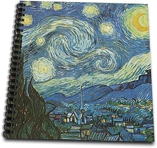 3dRose db_108577_1 Starry Night Vintage Van Gogh-Drawing Book, 8 by 8