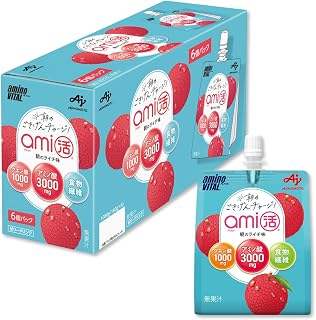 アミノバイタル 味の素 ami活 ゼリードリンク 朝のライチ味 180g×6個 アミノ酸 クエン酸 食物繊維
