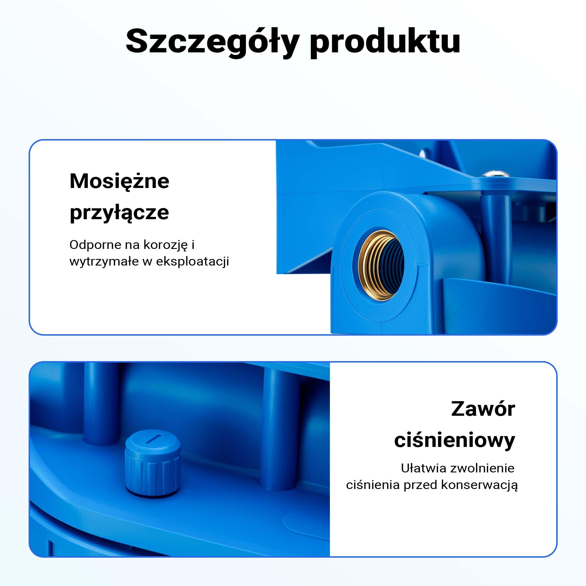 Naturewater NW-BR10B4 3-stopniowy filtr do wody, 5 µ, 20,67 mm (1/2"), wkład PP Ø60 mm, uchwyt ścienny filtra, klucz do filtra, filtr osadów blok węgla aktywnego granulat węgla aktywnego