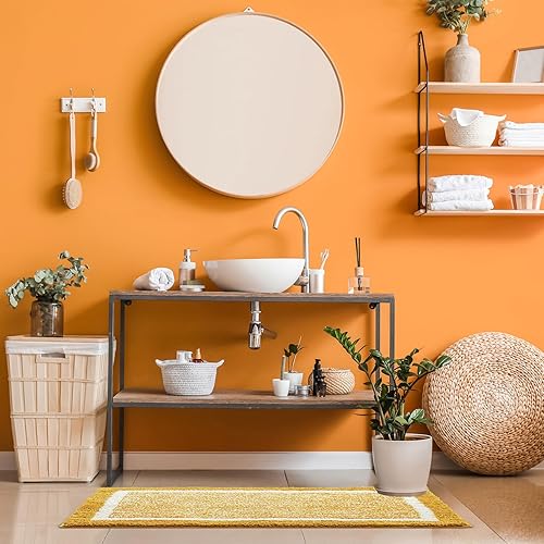 Miniatura 4 de CozeCube Tapetes de baño antideslizantes, peludos y esponjosos para baño, lavables, de microfibra extrasuave y absorbente, para fregadero de ducha,