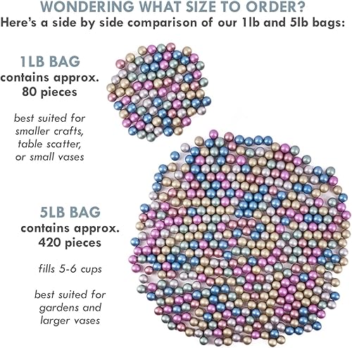 Miniatura 6 de Galashield Canicas para jarrones  Rellenos de jarrones de vidrio a granel  Cuentas de vidrio para jarrones, colores metálicos redondos de mármol de
