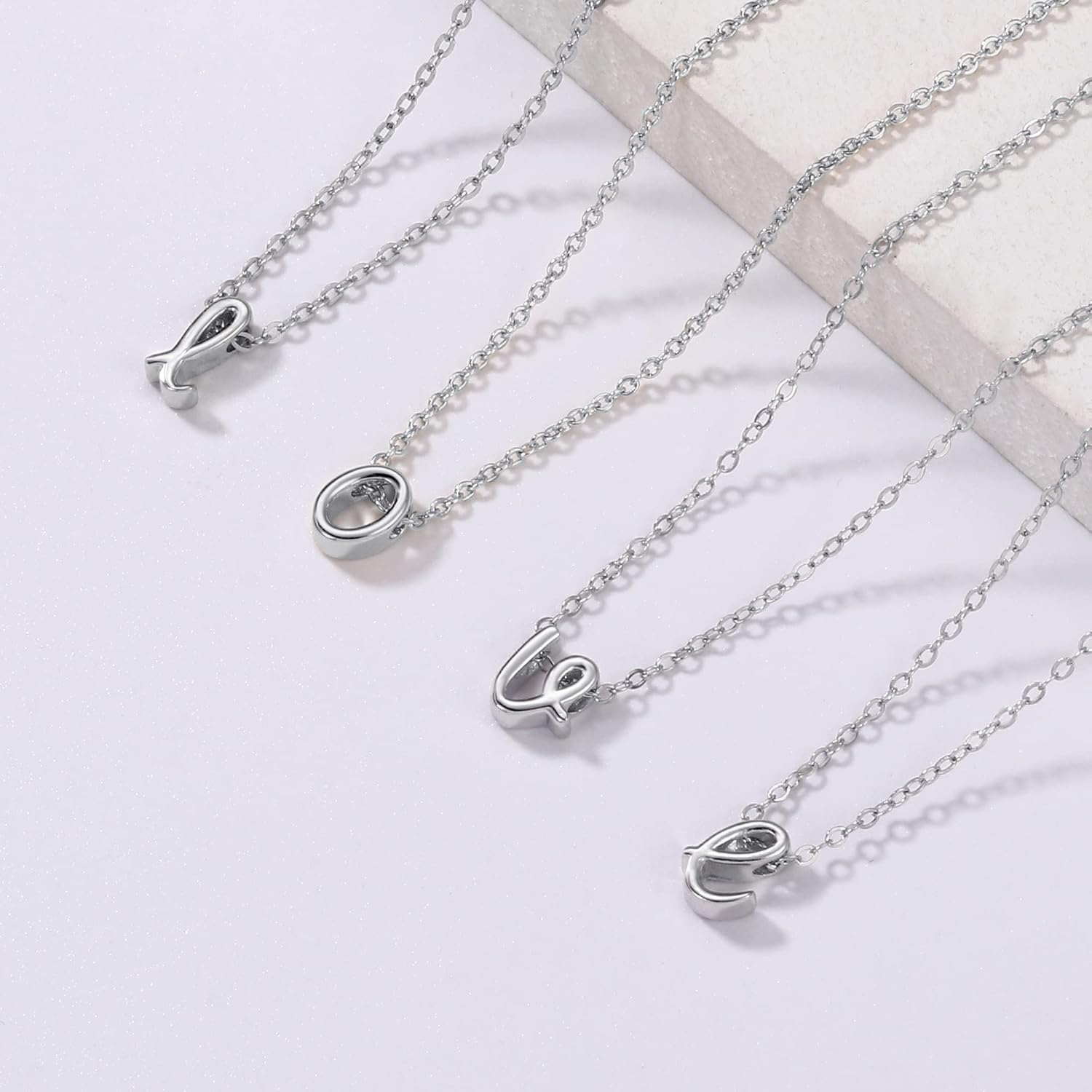 Memorjew 925 Sterling Silver Initial Necklace for Women s, Dainty Hypoallergenic Cursive Initial Necklace for Women s Jewelry Gifts - Image 6