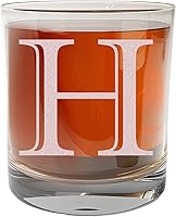 Vista 30 de Monograma grabado de cristal de whisky Rocks de 11 onzas (letra J), regalos de bourbon personalizados de la A-Z para hombres, día del padre, vidrio