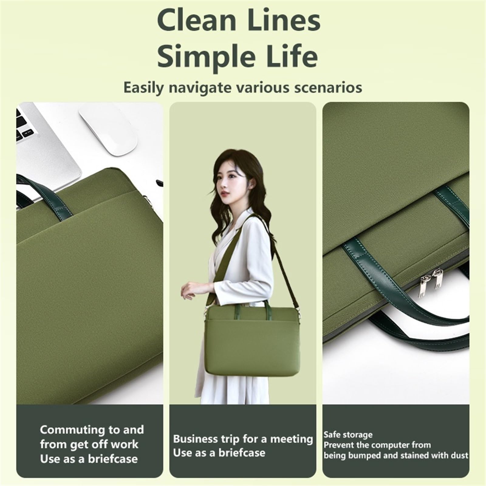 Portare Borsa a tracolla in nylon for laptop, custodia a, for affari, lavoro, ufficio, viaggi, scuola, casual