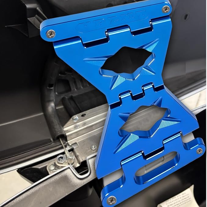 Tope de tapa de alforja de aluminio azul para Harley Touring miniatura 3