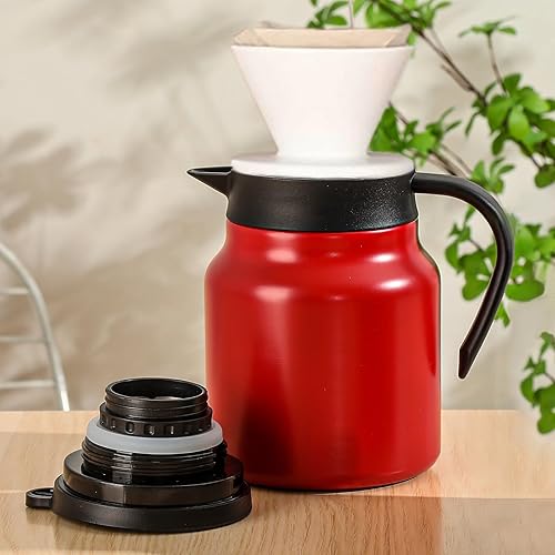 Miniatura 4 de Tgvasz 4 jarras térmicas de café de 34 onzas, jarras de café aisladas de acero inoxidable para mantener el café caliente y el té calientes bebidas -