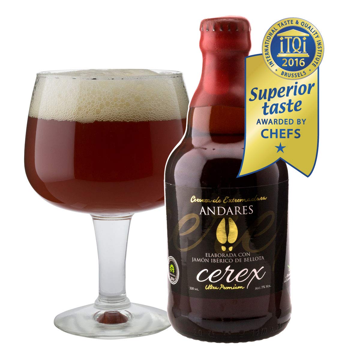 CEREX - Pack 12 cervezas artesanales Cerex 33 cl. - 2 Pilsen, 2 Ibérica de Bellota, 2 Castaña, 2 Cereza, 2 Andares, 2 Frambuesa - Mejor Cerveza Artesanal de España Premios"World Beer Awards 2017"