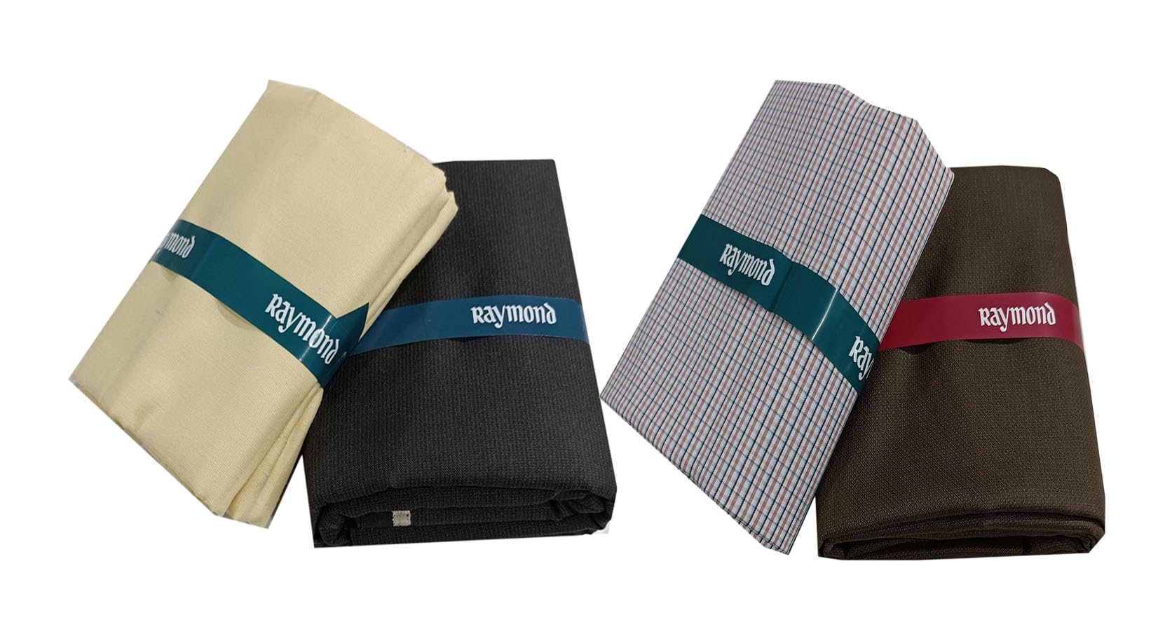 raymond fabrics Pack of 2 Premium Unstitched Shirt & Pant Fabric Set by Raymond | Solid & Check Shirt with Matching Trouser Fabric | Formal Wear for Men-picture-54