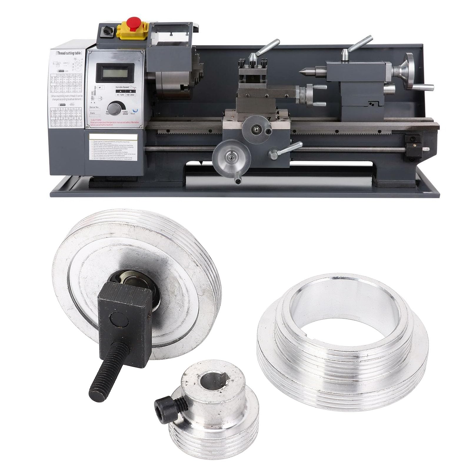 Polea de transmisión para torno miniatura en aleación de aluminio compatible con MX210 WM210 8x16 220x400