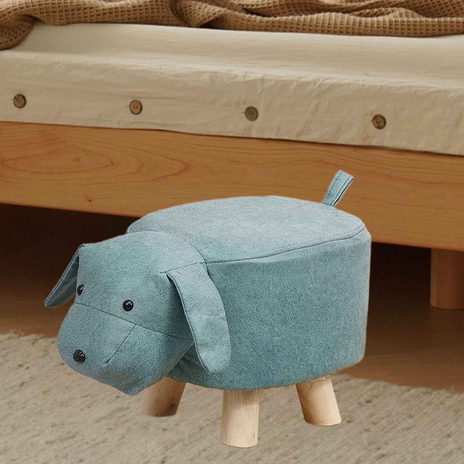 Baoblaze Kinder-Fußhocker, Kinderstuhl, Rutschfester, dekorativer Hocker, süßer Fußhocker, Fußstütze für Eingangsbereich, Spielzimmer, Schlafzimmer, Blauer Hund