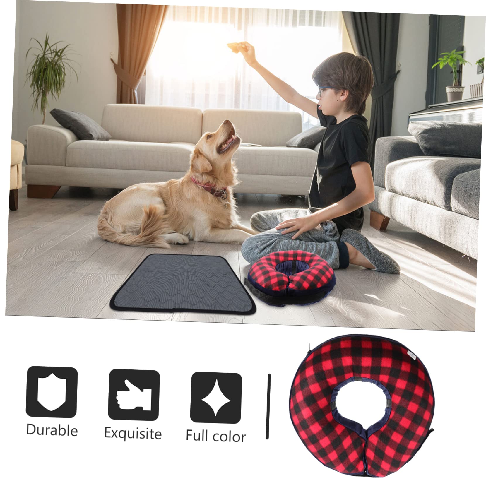 VANZACK 4pezzi Collare Gonfiabile Per Animali Domestici Comfort e Libertà Di Movimento Per Cani e Gatti Dopo Interventi Chirurgici Protezione e Traspirante Per Guarigione Senza