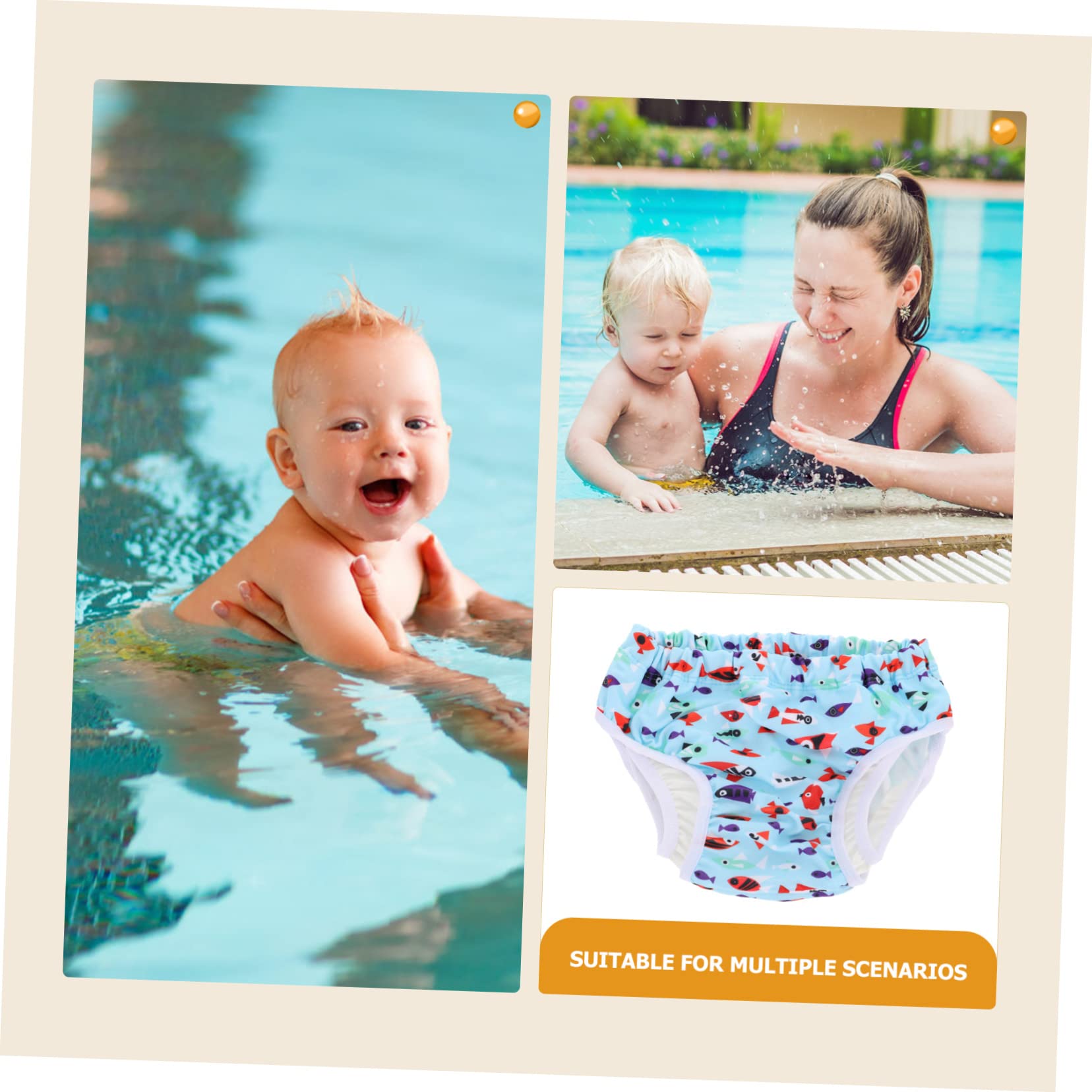2piezas Pañal De Natación Reutilizable Para Bebés Lavable y Transpirable Para De Natación Diseño De