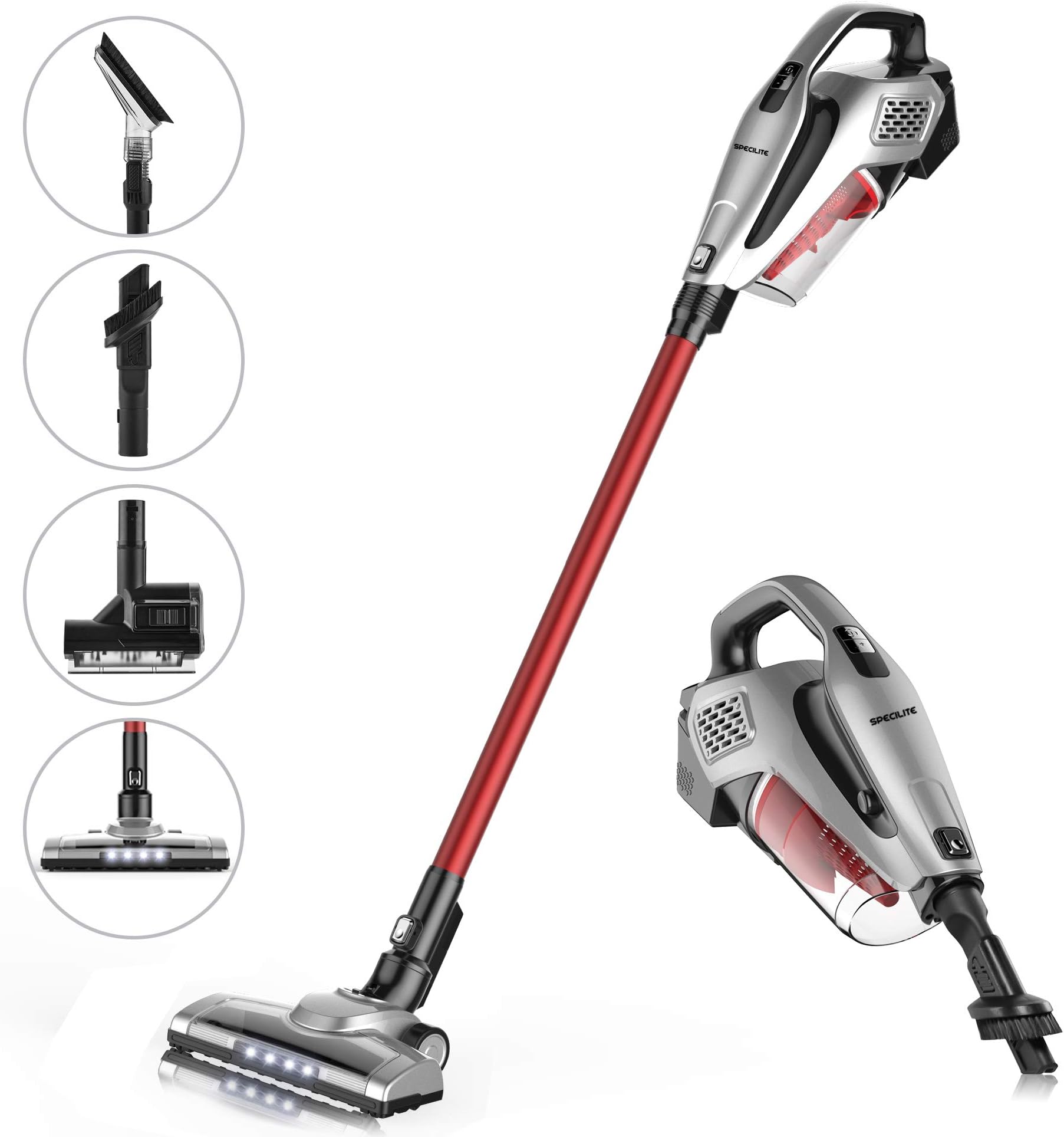 SPECILITE Cordless Vacuum Cleaner 2 in 1, Stick and Handheld Vacuum with Powerful Suction & Long-Lasting
