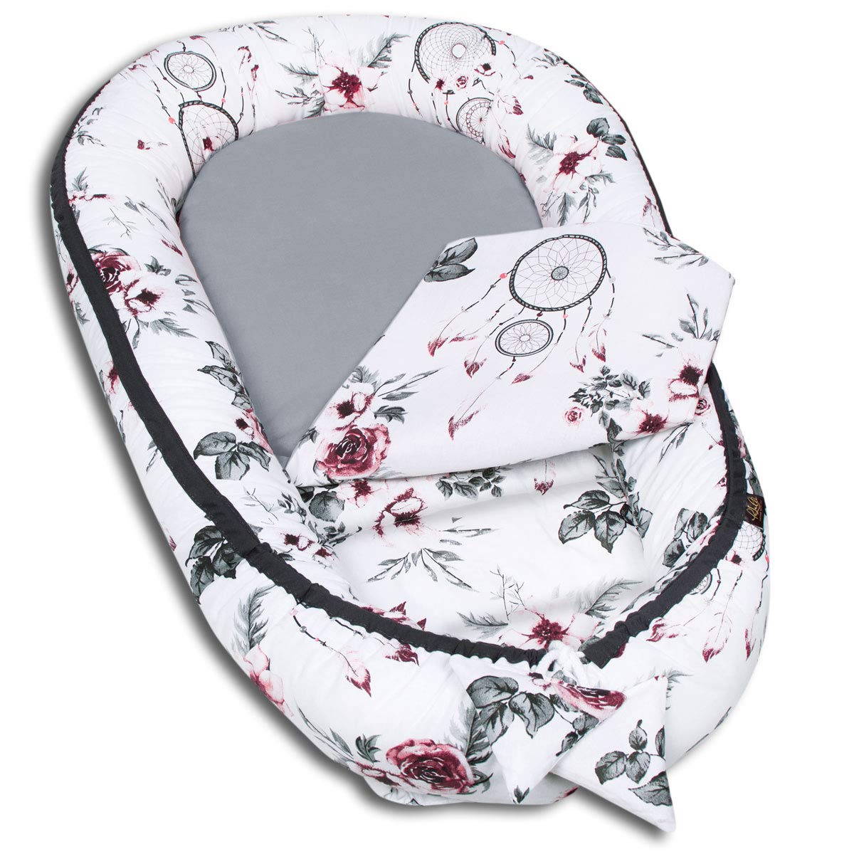 PALULLI Baby Nido Bebe Recien Nacido De Dos Caras 90x50 cm - Reductor de Cuna Bebe algodón Oeko-Tex