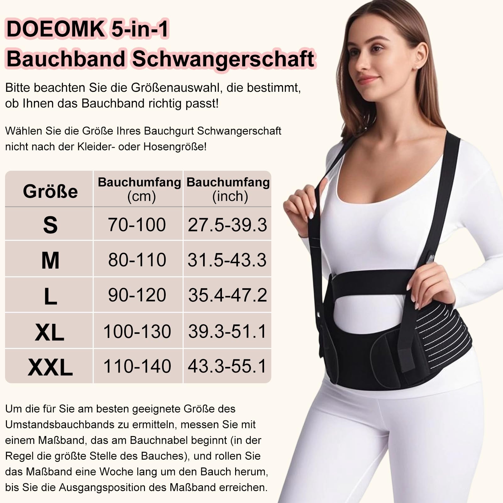 5 in 1 Bauchgurt Schwangerschaft Bauchband Schwangerschaft mit Verstellbaren Trägern Schwangerschaftsgürtel Schwangerschaftsgurt Auto Umstandsmode Belly Band Pregnancy für Stützt Taille & Bauch