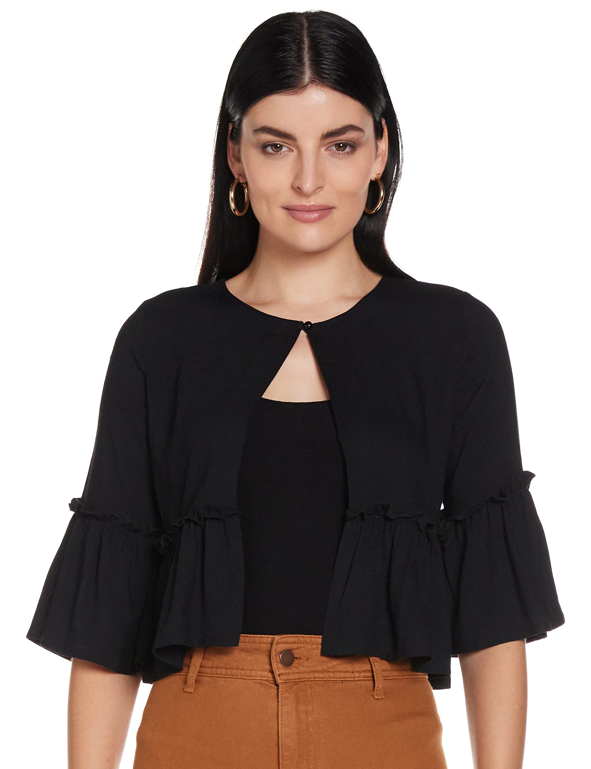 KRAVESolid Casual Womens Shrug Regular Jacket