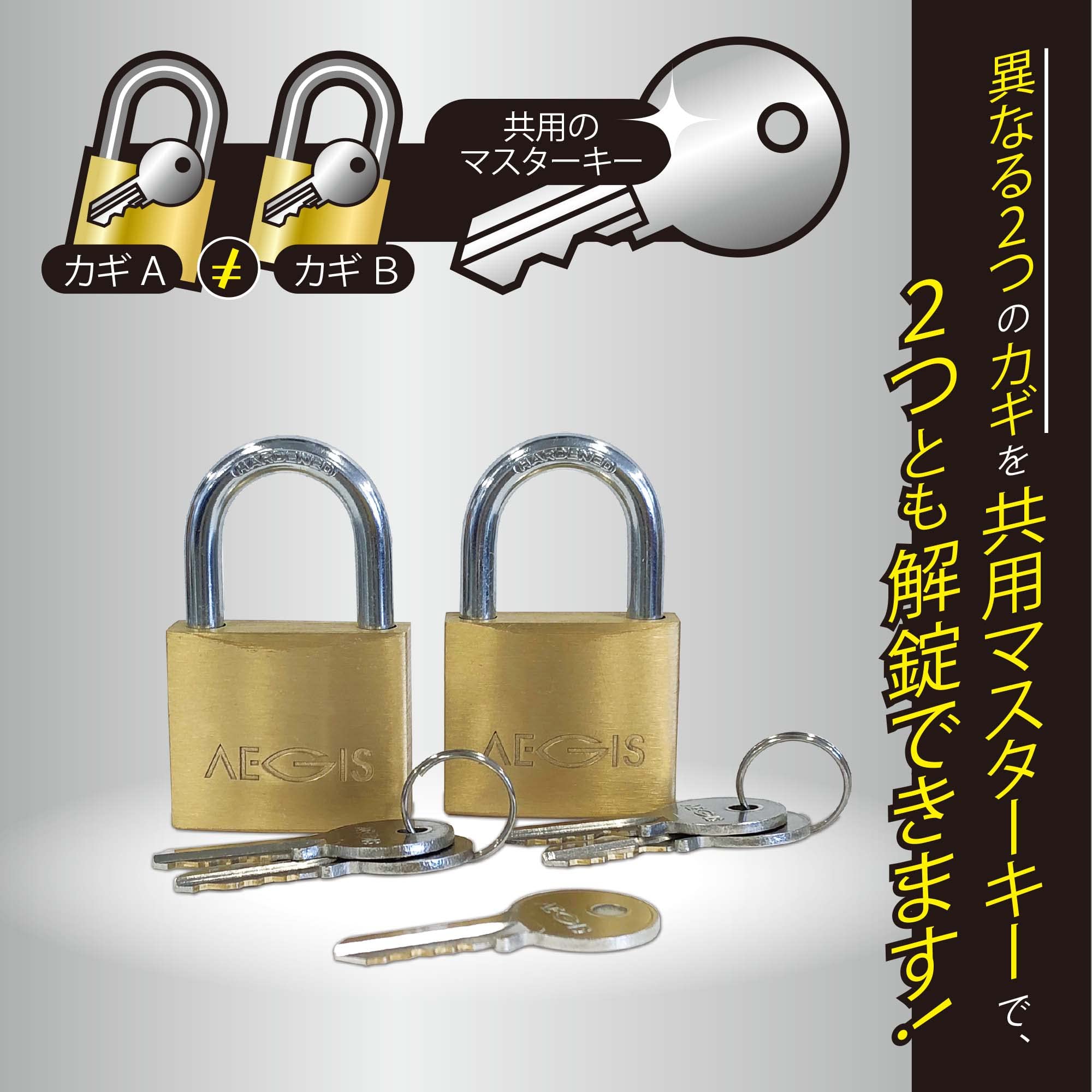 Amazon.co.jp: 和気産業(Waki Sangyo) マスターキー付南京錠 2入 施設