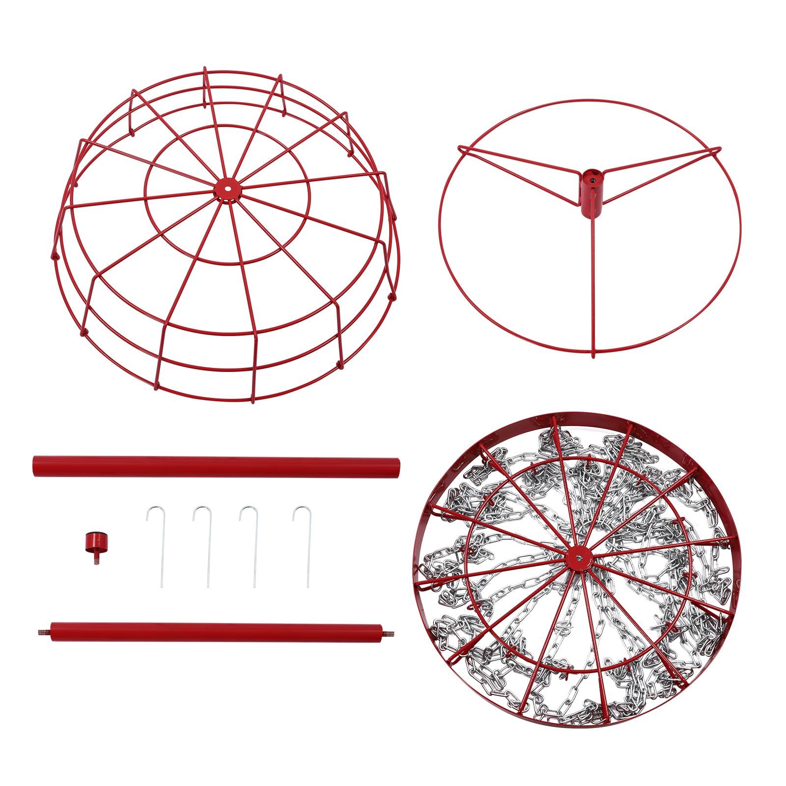 Cesta de golf de disco, altura 132 cm, cadena de doble capa, portátil, portátil, cesta de golf de disco para principiantes, personas mayores