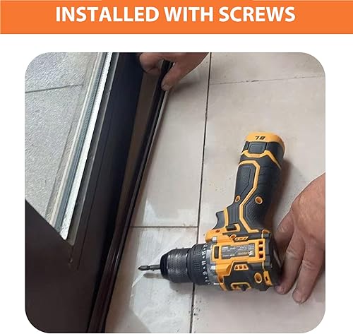 Miniatura 5 de RUIAN Cepillo de nailon negro de 1.41 pulgadas con base de aleación de aluminio marrón en forma de H para sello de puerta del hogar, longitud 39.37