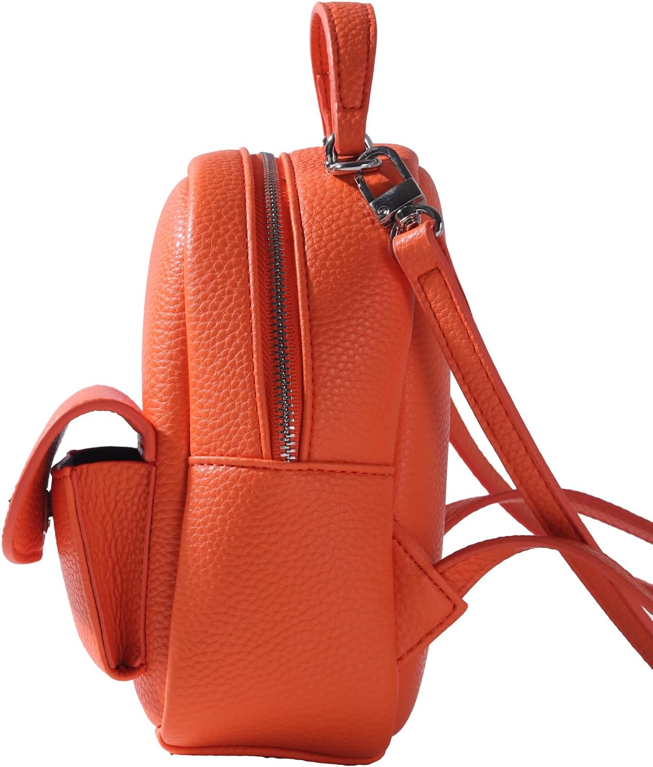 YOXIER Backpack - Cute and lightweight, front and built-in side pockets - Premium backpack, compact, lychee pattern (orange) - Image 2