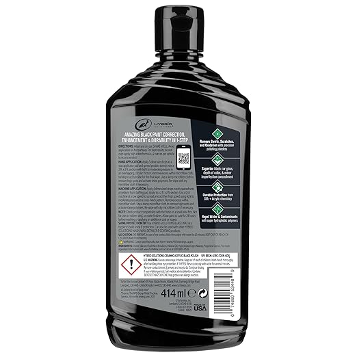 Turtle Wax Hybrid Solutions Cera Acrílica para Autos Negros 396 ml miniatura 6