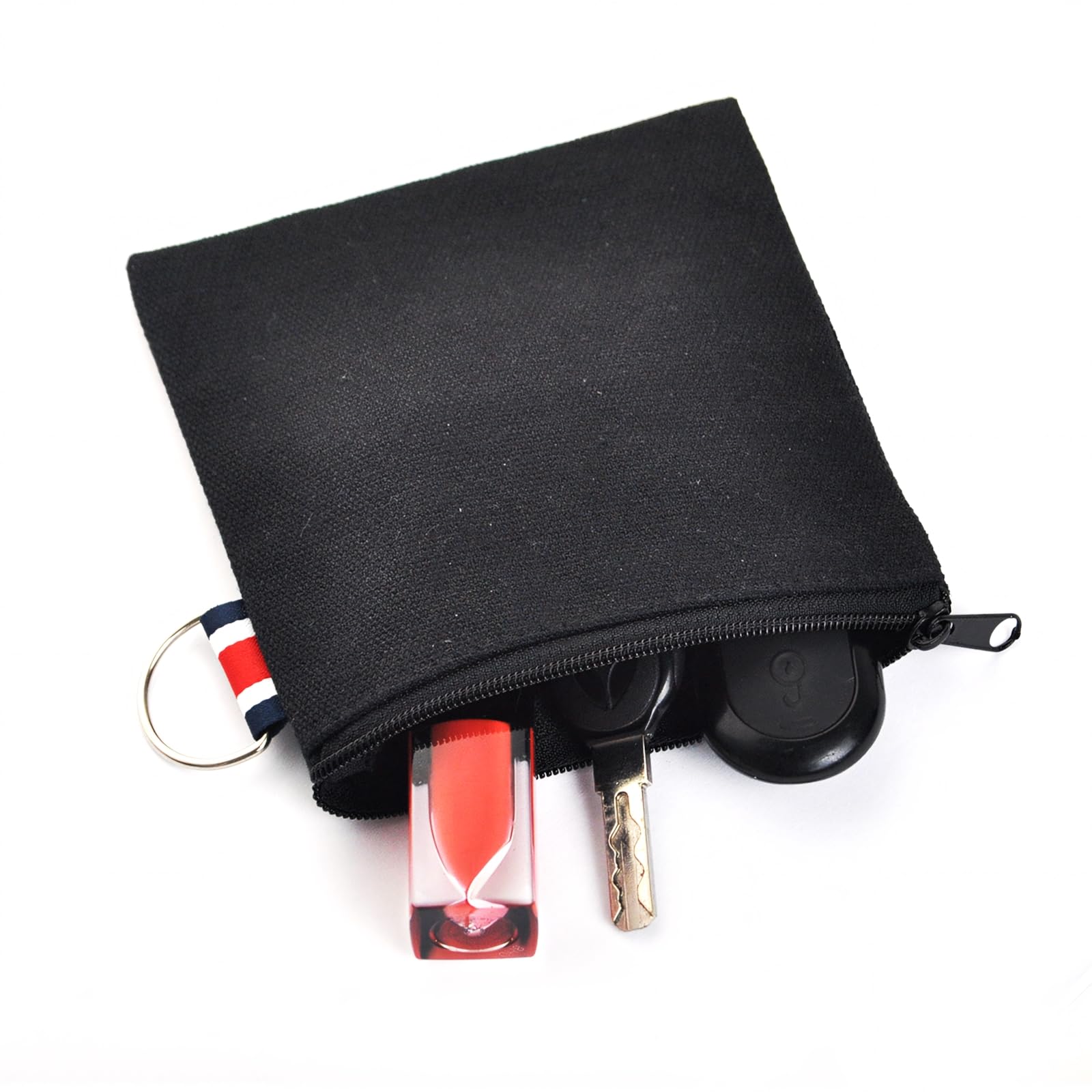 Aspire Lot de 12 Porte Monnaie Ronds en Toile, Mini Portefeuille à Fermeture éclair, Multifonctionnel Pochette Porte-clés pour pièces de Monnaie, Cartes- 10,2 cm