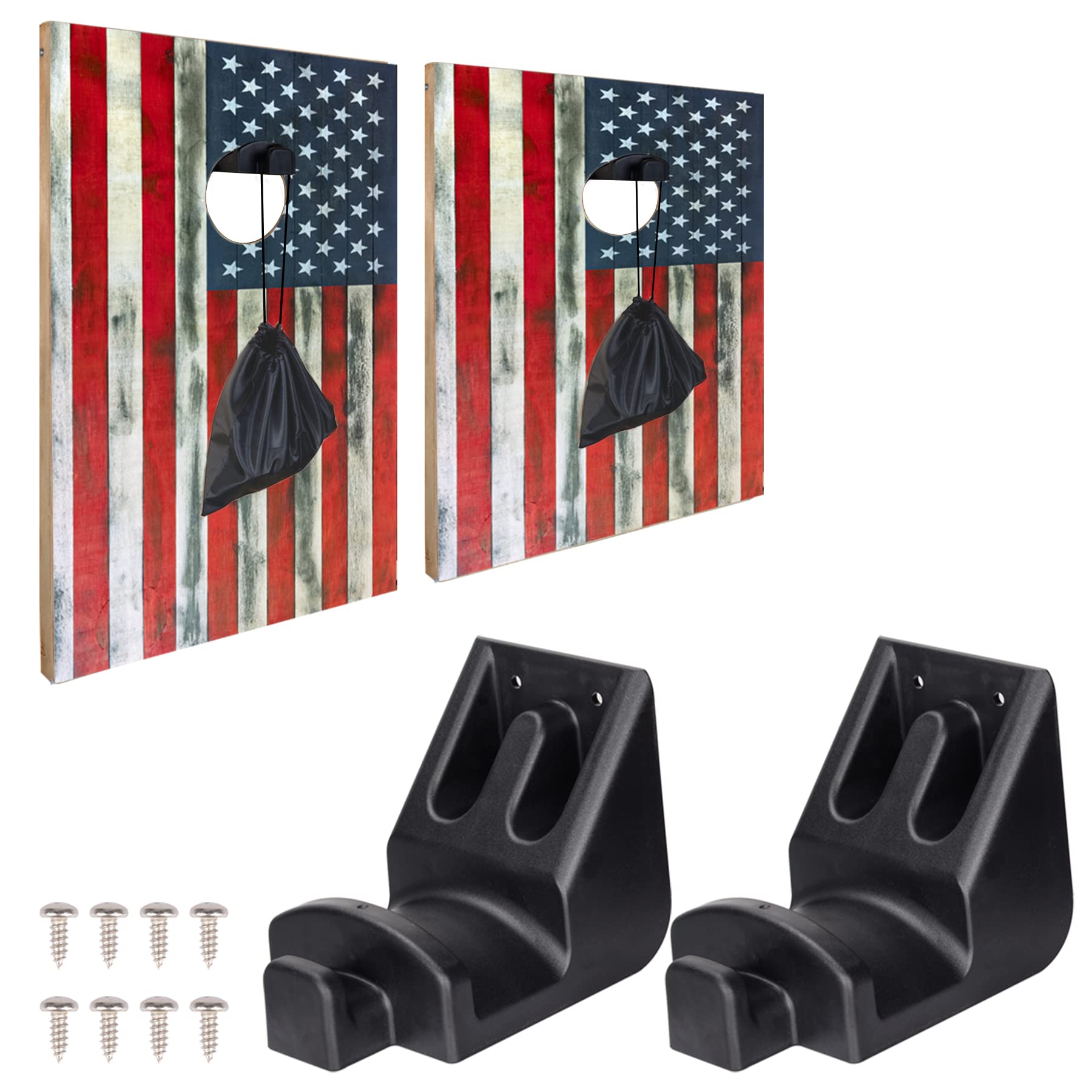 Teamaze Cornhole Board Wall Mounts Set of 2 Cornhole Accessories Wall Mount with Hook for Hanging Cornhole Board Game Holder Storage