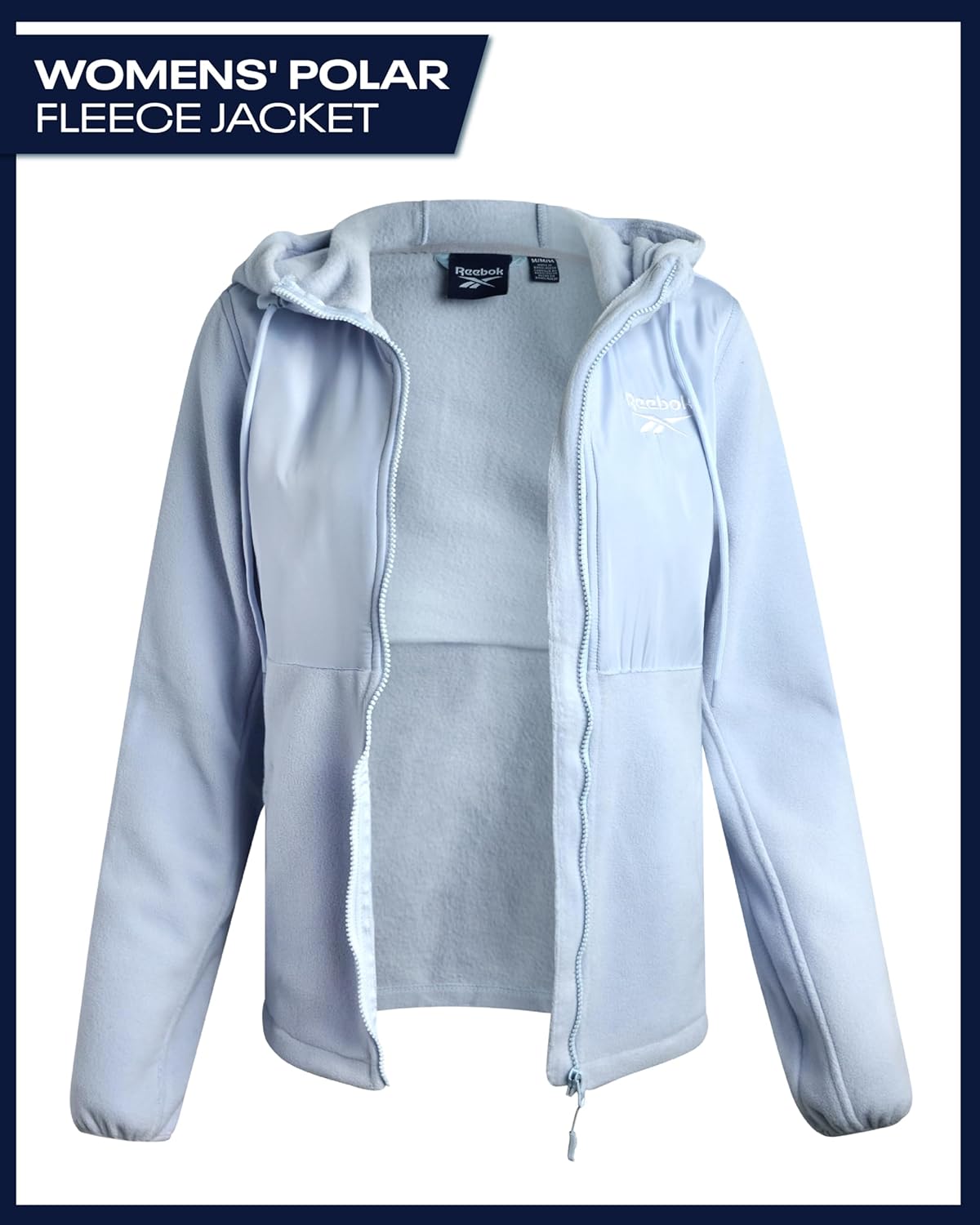Reebok Womens Fleece Jacket - Lightweight Super Soft Polar Fleece Lined Outerwear - Zip Up Hooded Winter Jackets for Women - Image 2