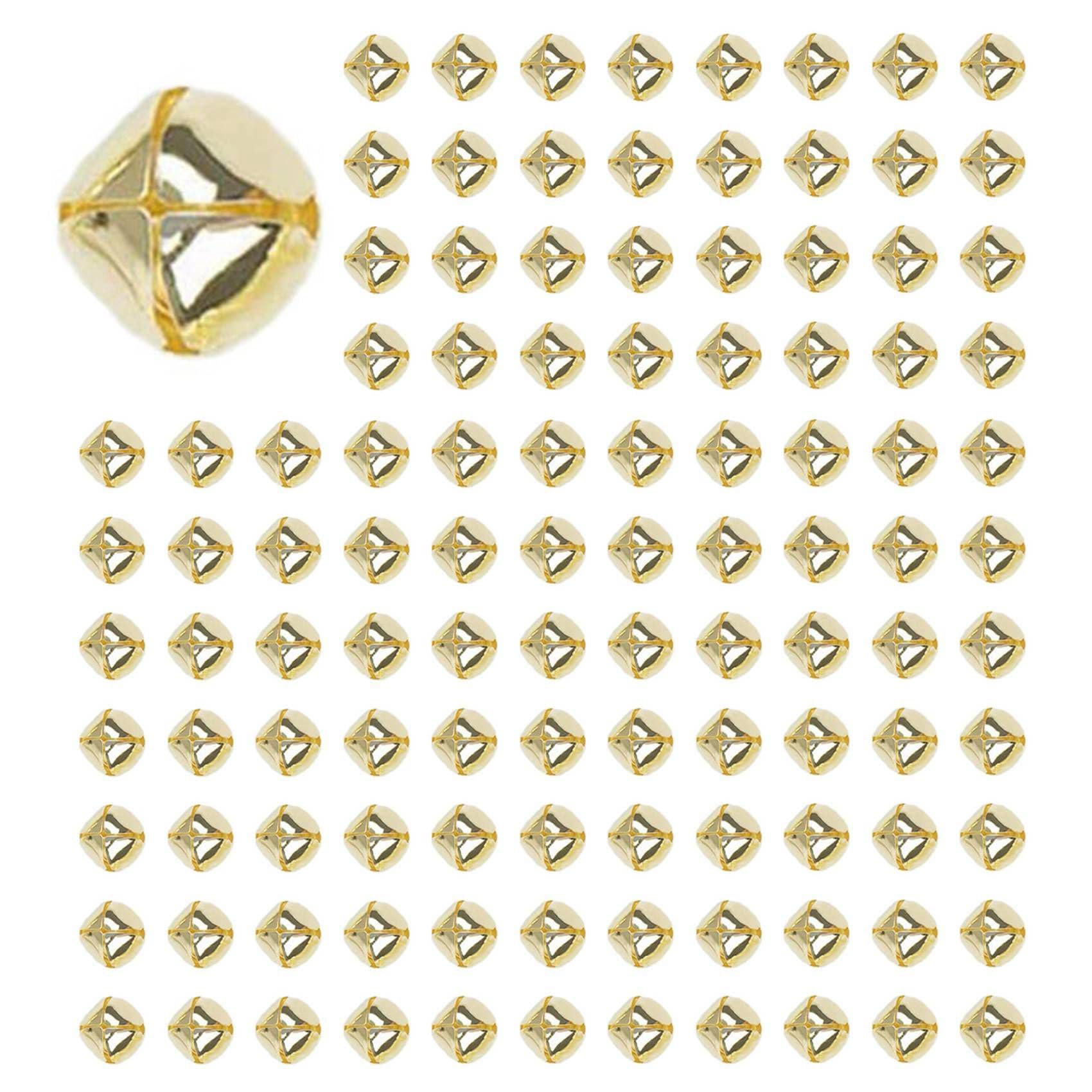 Hndhbfgrt 300 Pieces Jingle Bells, 15mm Metal Jingle Bells Mini Craft Bells Beads for DIY Gold