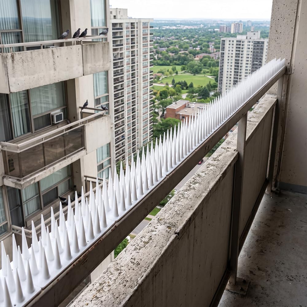 PikArt Anti Bird Spikes (Pack of 20) Durable Pigeon Control Spikes for Balconies, Window Sills, Railings & AC Outdoor Units and Weather Resistant (White) | Long-Lasting Outdoor Protection,-image-24
