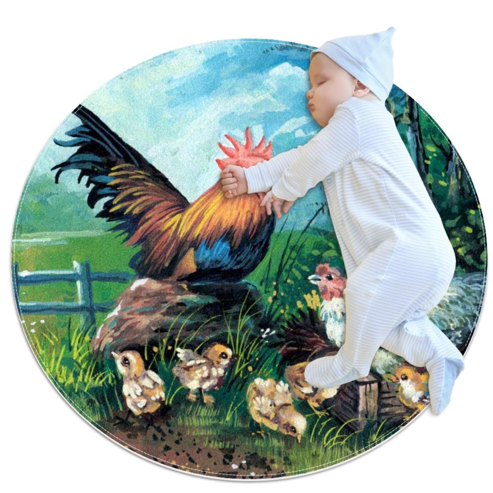Tapis de salle de bain famille de poulets douceur tendre pour chambre d'enfant