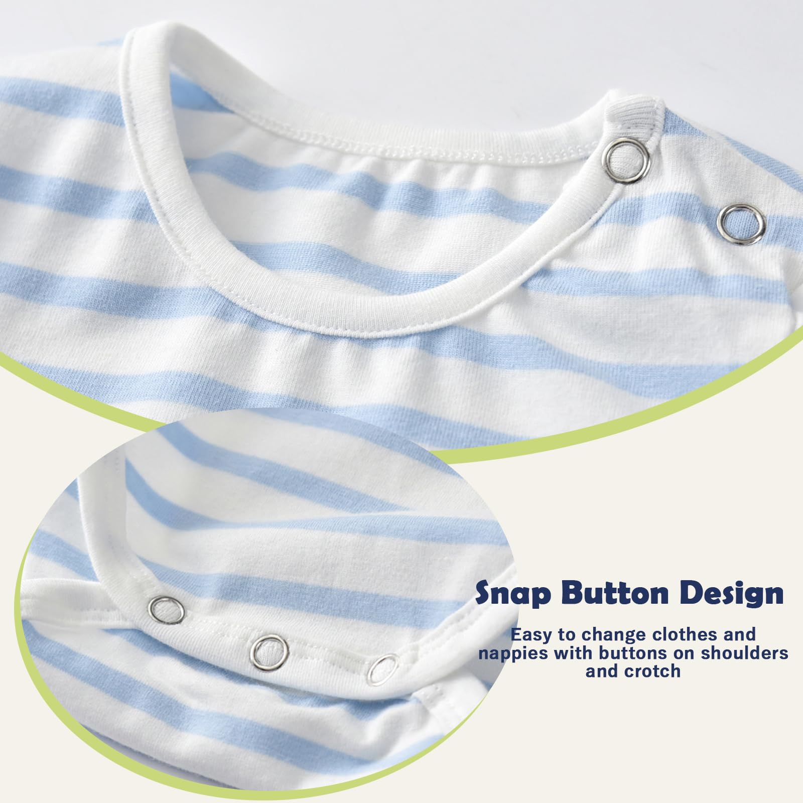 Volunboy Ensemble 3 pièces Décontracté pour Bébé Unisexe, Combinaison Courte, T-shirt et Chapeau Nouveau-né à Nourrisson