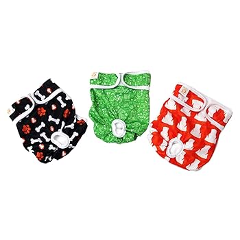 PETTING IS CARING Dog Diapers Washable & Reusable Female And Male Dog Diapers Materials Durable Machine Washable Solution For Pet Incontinence And Long Travels - 3 Pack Set (M, Solid