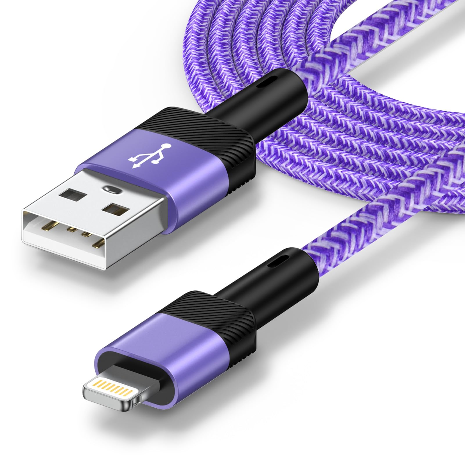 Photo 1 of 10FT iPhone Fast Charger Cord Compatible with iPhone 14 13 12 11 Pro Max XR XS X 8 7 6 Plus SE,iPad Pro Air Mini,iPod,3.1A 10 Foot Long Cord Appl e Charger iPhone Fast Cable Car Cord Nylon Braided