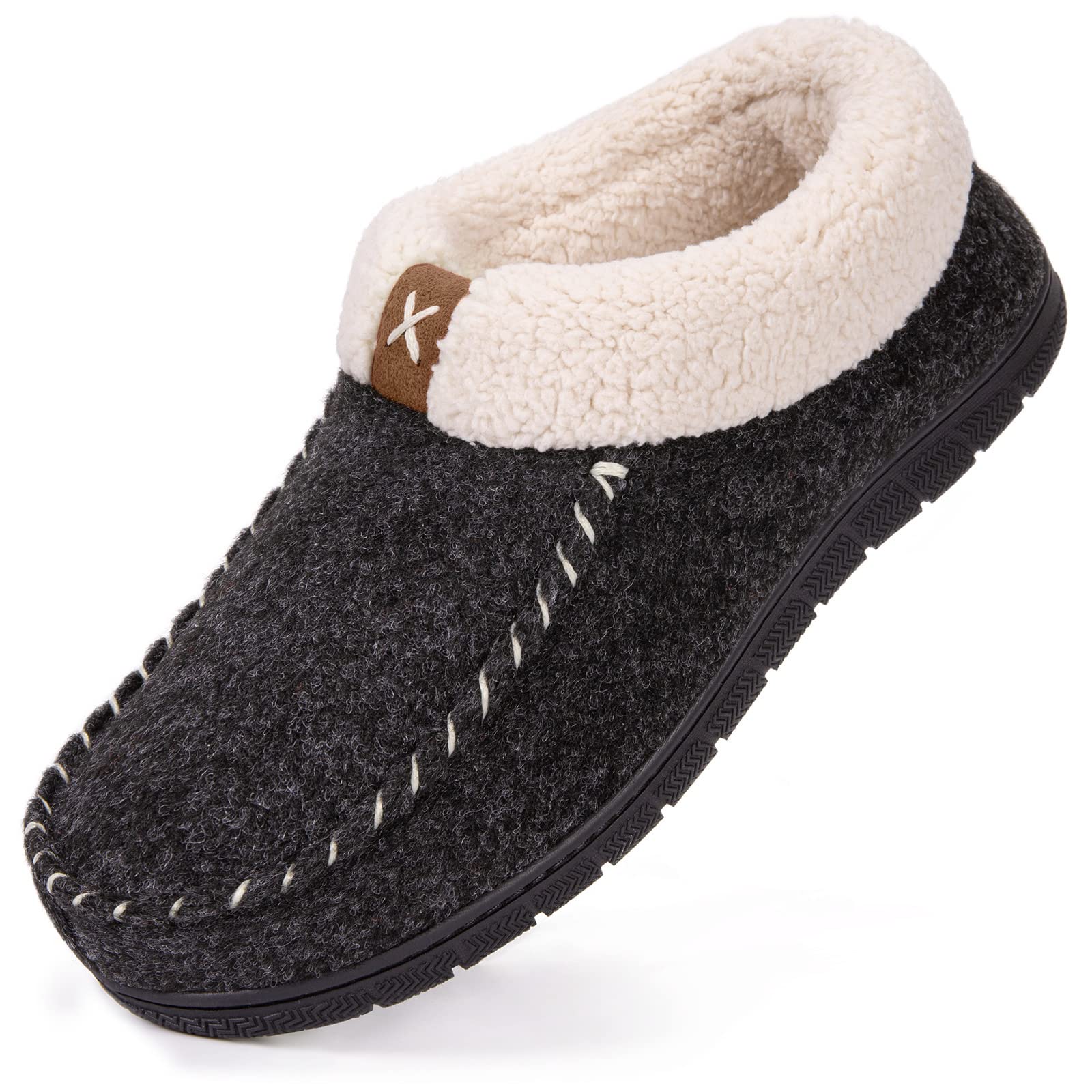 VeraCosyWomen's Moccasin Slippers Warm Comfy Faux Wool Memory Foam Indoor House Shoes