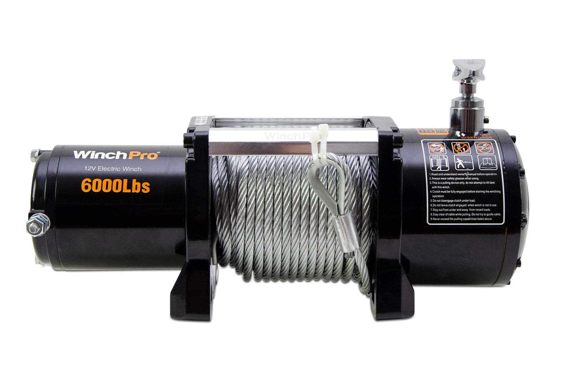 Cabrestante Eléctrico 12V 2700kg/6000lbs, 24m De Cuerda De Acero, 2 Mandos A Distancia Incluidos (1 Inalámbrico, 1 Cable), Ideal Para Atv, Buggies, Remolques, Quads Y Barcos