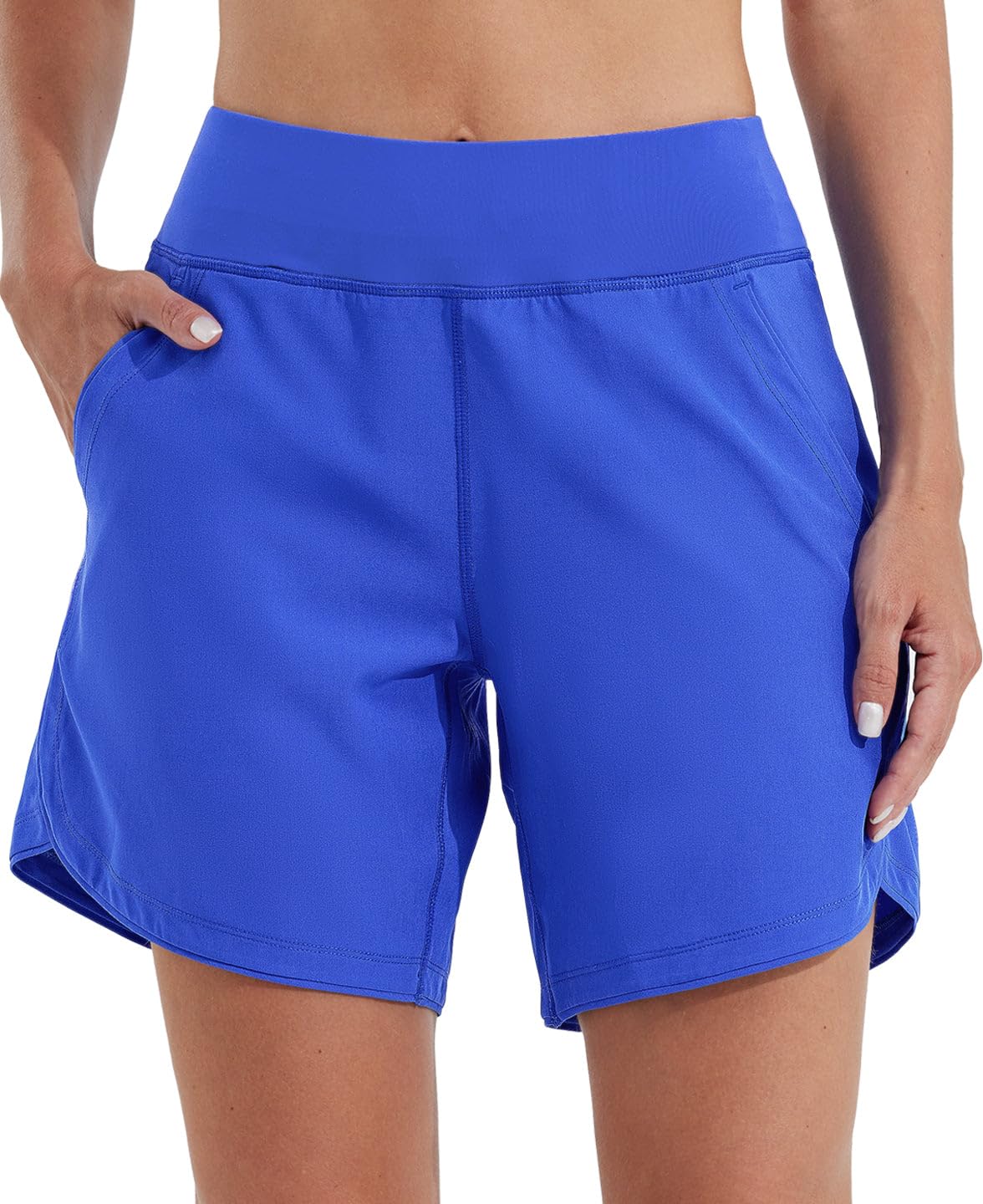 WILLIT Badeshorts Damen Badehose Schwimmen Boardshorts Schnelltrocknend Sommer Bikini Shorts High Waist Trunks UPF50+ UVA Schutz 7