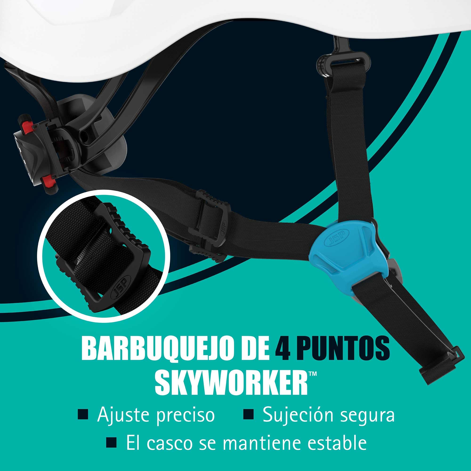 JSP EVO Alta Skyworker Safety Helmet, Wheel Ratchet, Vented, All-Round Impact Protection, Industrial Climbing helmetmeeting EN 12492 with a 4-Point Chinstrap