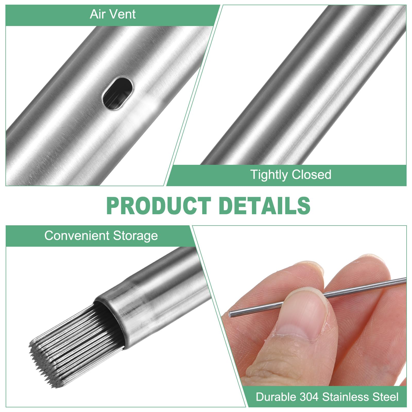 M METERXITY 100-Pack Metal Kabob Skewers, 13 Inch 304 Stainless Steel Barbecue BBQ Skewers for Grilling with Portable Storage Tube for Party/Outdoor