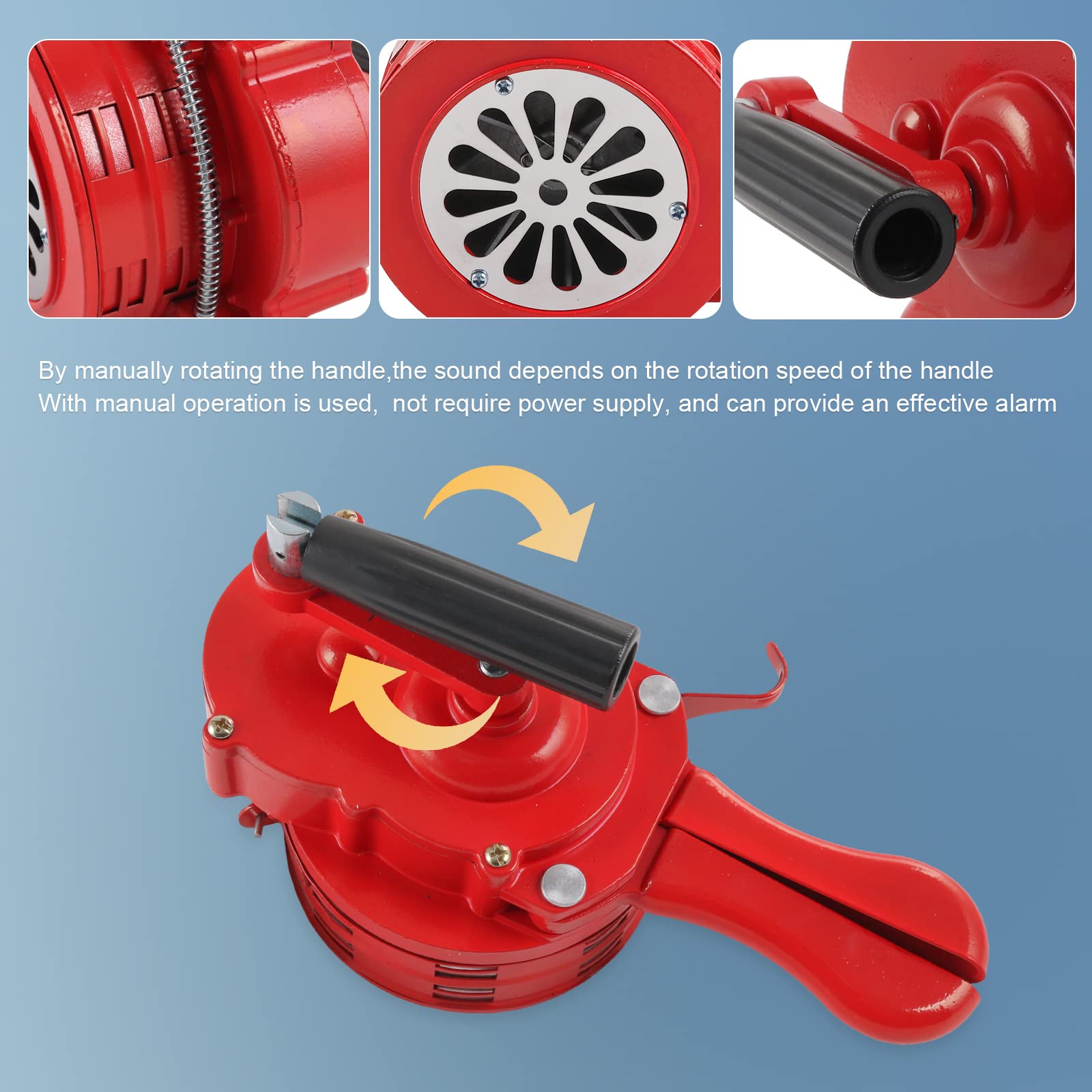 DICMIC -Z767 Siren Manual de Emergencia, Sirena Portátil de Metal, Rojo