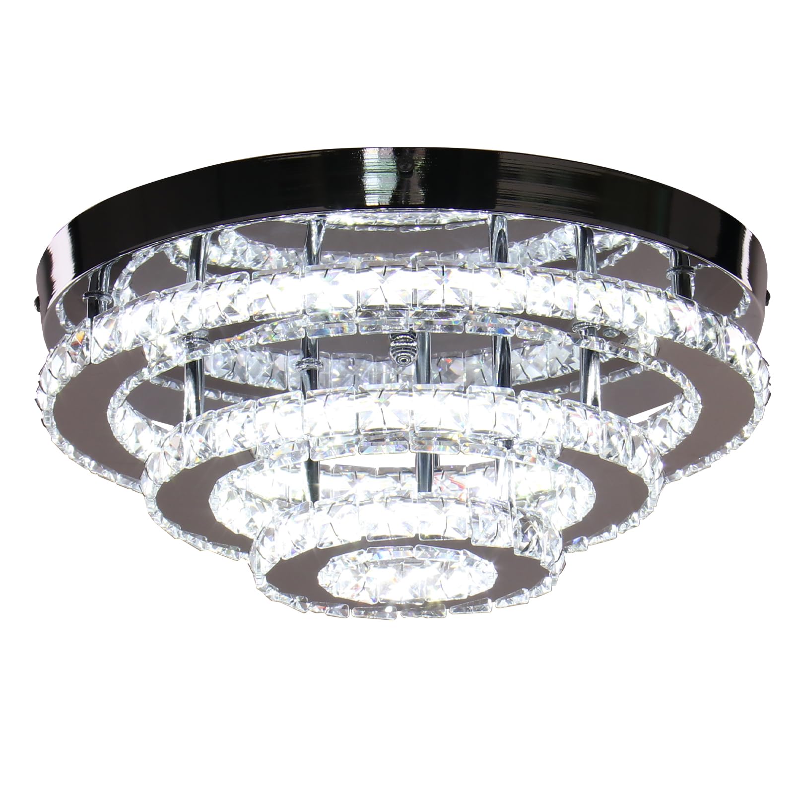Photo 1 of Cainjiazh 13.8" Crystal LED Semi Flush Mount Ceiling Light