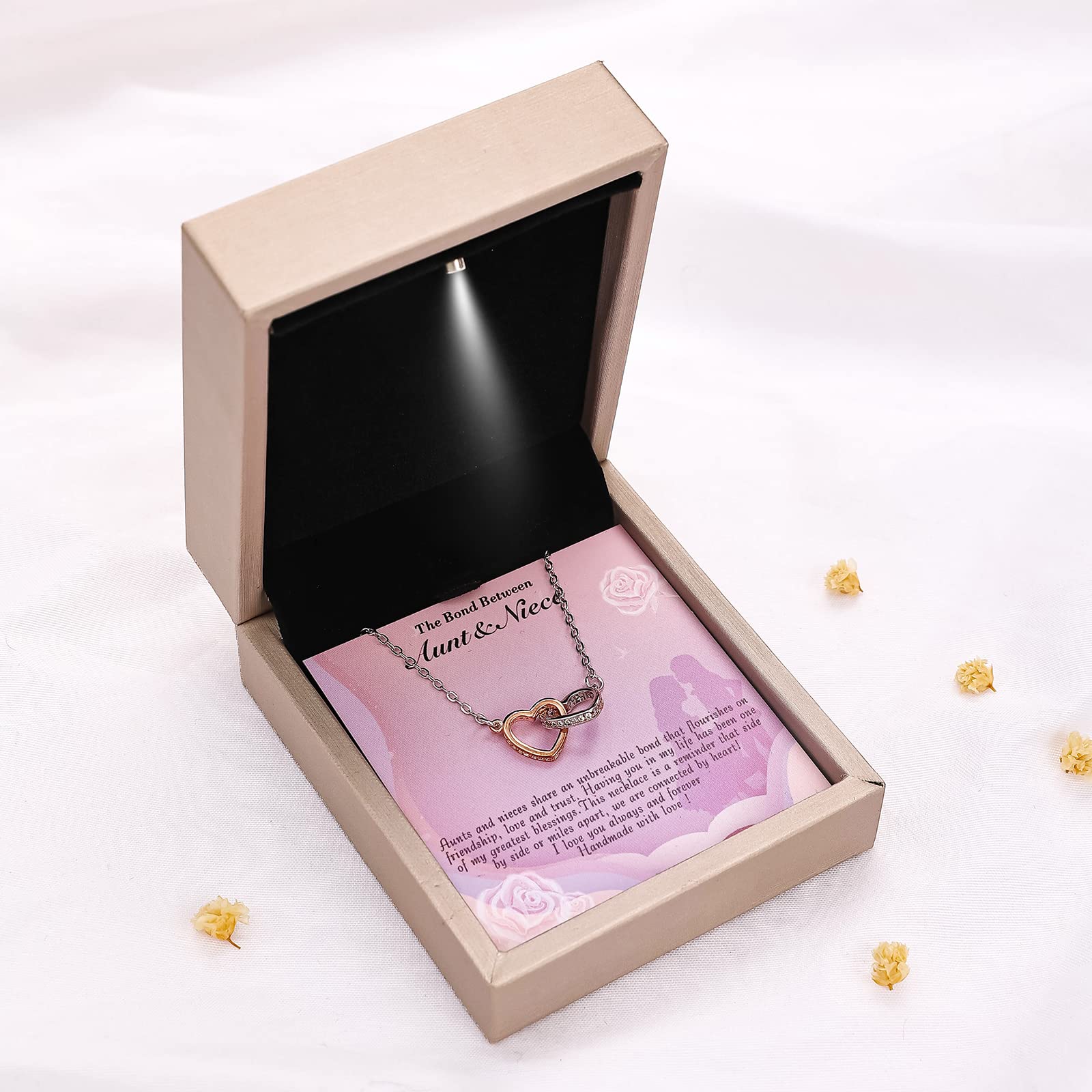 Niece Gifts from Auntie - Aunt Gifts from Niece - Aunt Niece Necklace for Birthday Christmas Graduation Wedding With Nice Message Card and Box