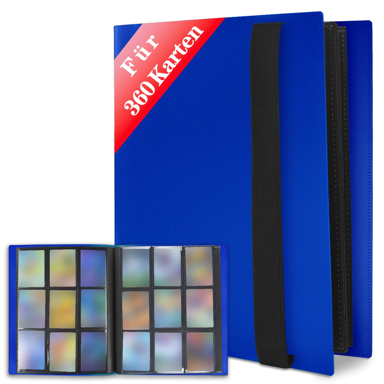 JUSONEY Trading Card Album Folder, 9 Pocket Sports Trading Card Binder for 360 Cards