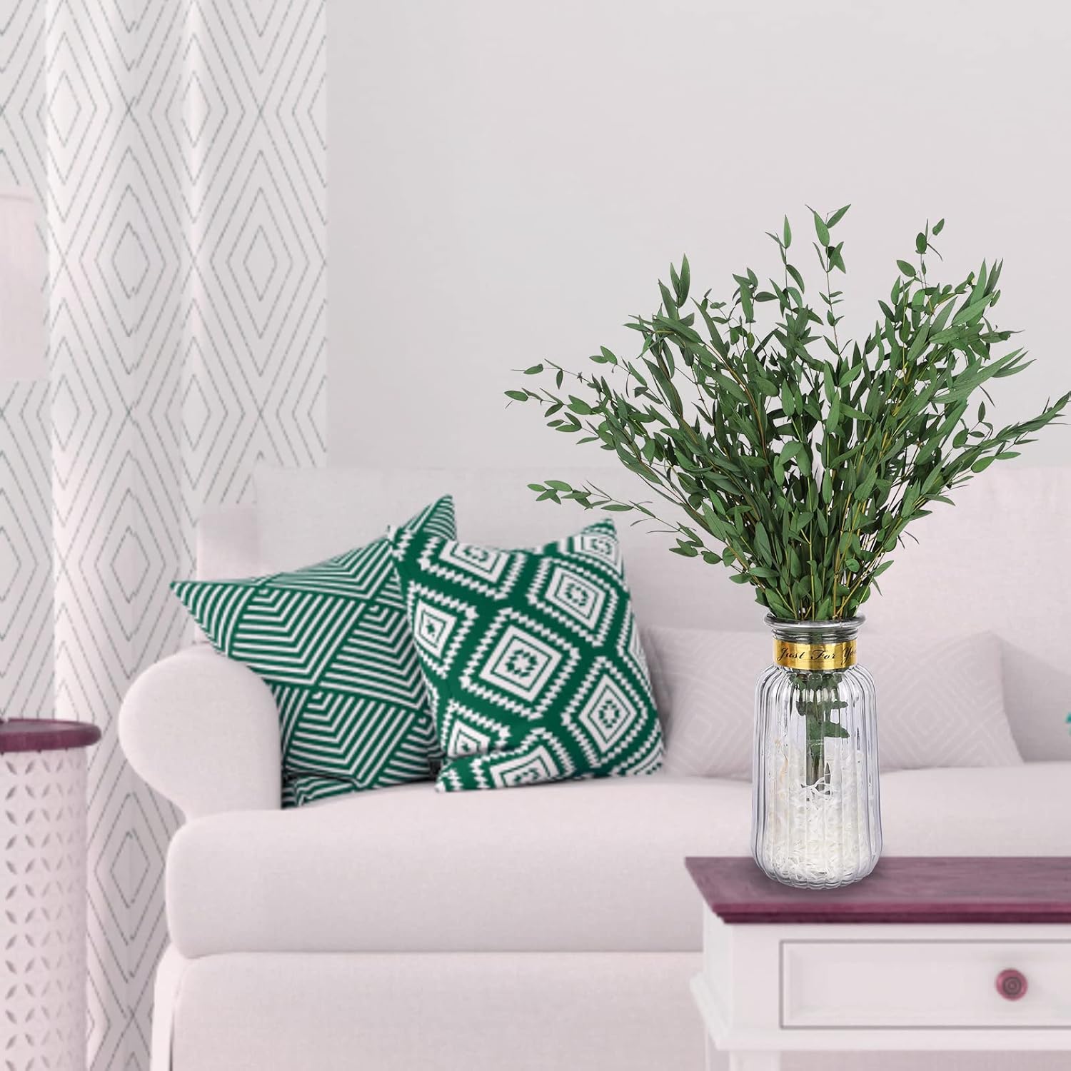 Real Eucalyptus Stems Greenery Decor 20PCS 17 Dried Willow Eucalyptus Plant Preserved Greenery Stems for Home Vase Filler Wedding Flowers Arrangement Spring Decorations