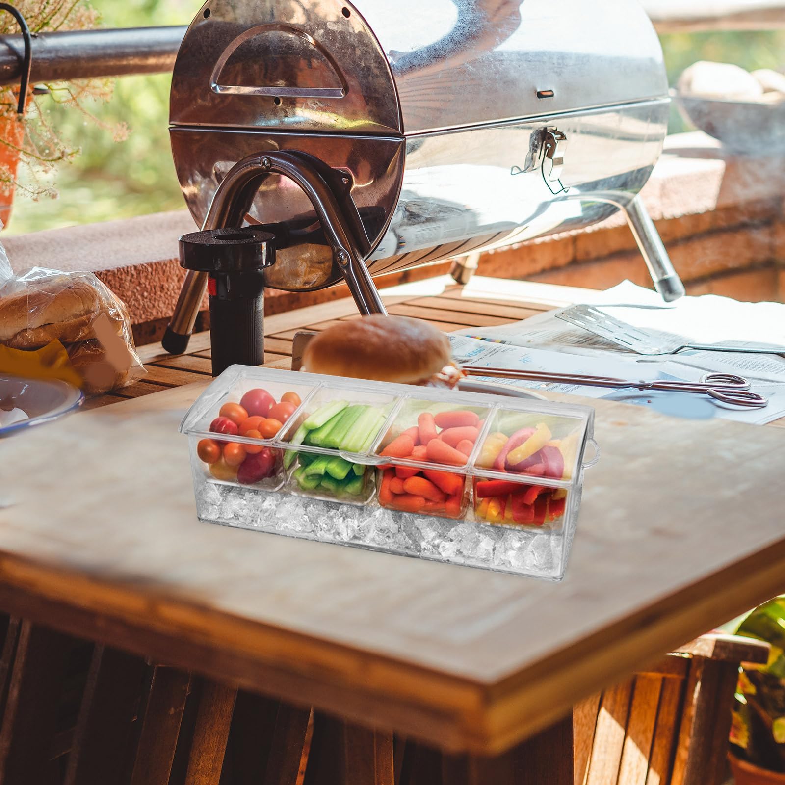 Boîte de Conservation des Aliments à Quatre Compartiments en Pet Couvercle