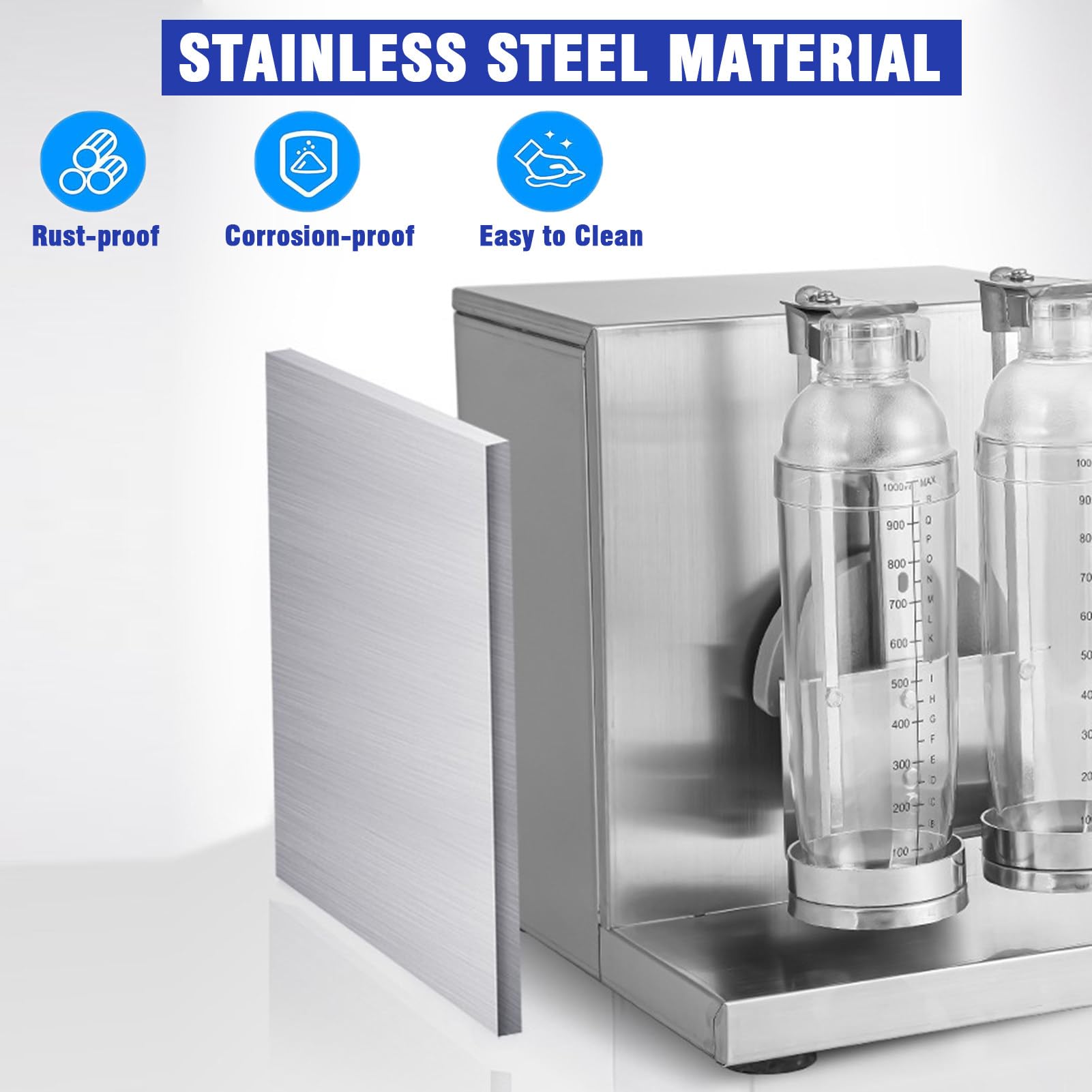 Máquina agitadora de té de burbujas, mezclador eléctrico de cóctel, herramienta de doble marco para bebidas y cócteles de leche